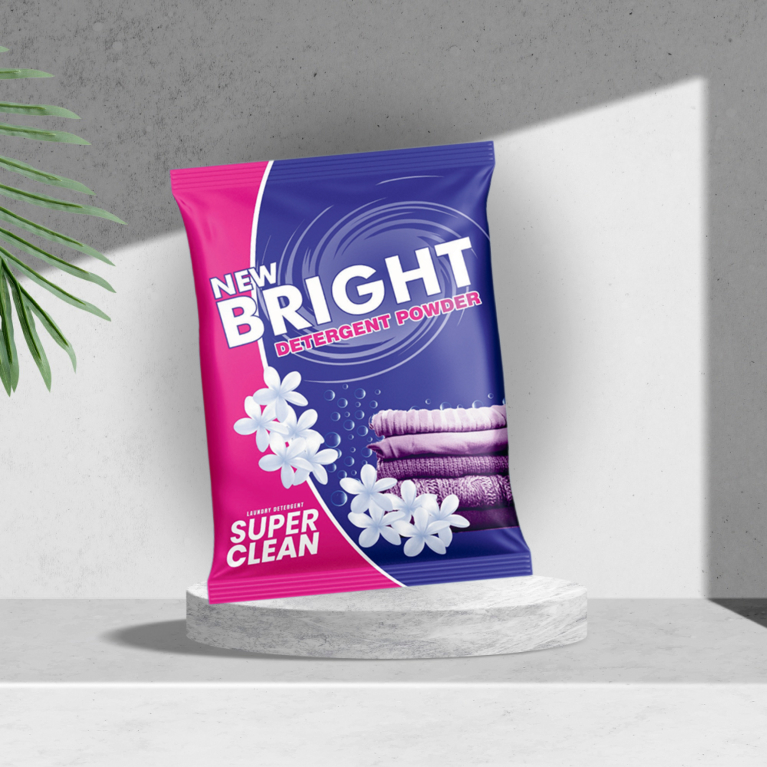 Bright detergent powder packaging display